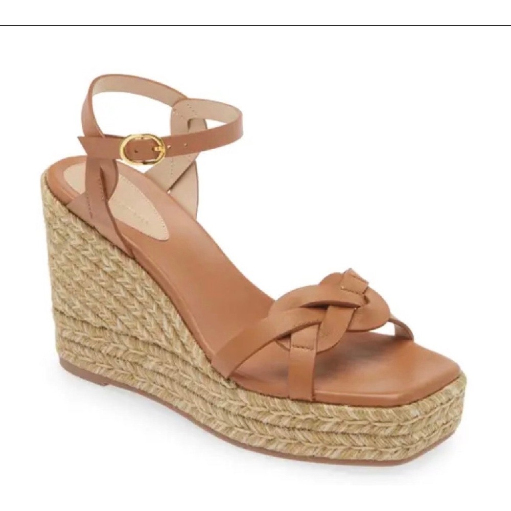 New!‎ Stuart Weitzman Braided Platform Espadrille Wedge Sandal Sz 10 - Picture 1 of 7